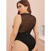 Large Size Sexy Lingerie Women's Mesh Jumpsuit Tight Fitting Black Hollow Out Erotic Perspective Restrained Lingerie