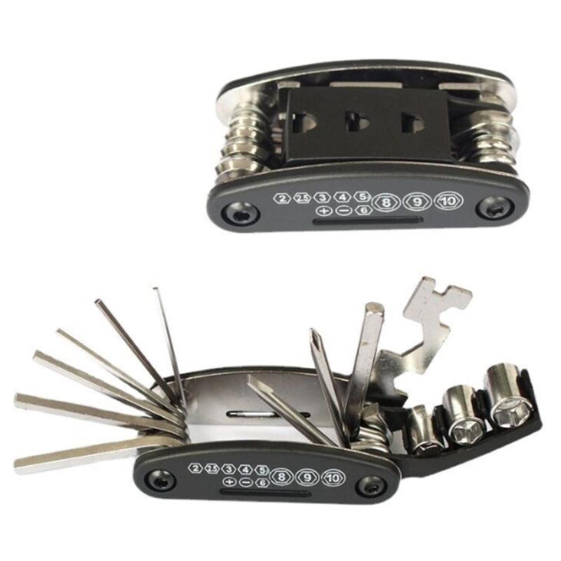 16-in-1-Multifunktions-Schraubenwerkzeugsatz für Motorradzubehör, Wartungswerkzeuge für Fahrradmöbel, Sechskantschlüsselsatz