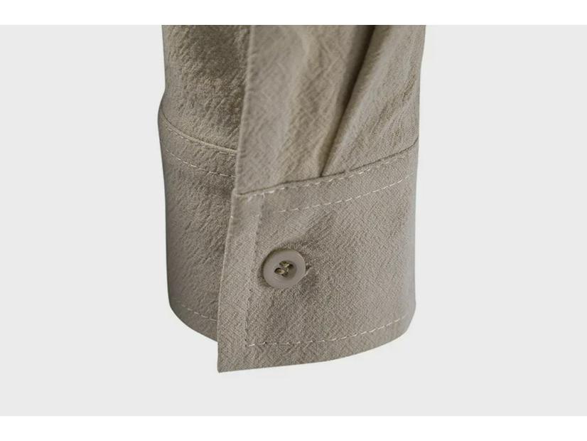 Herren 2024 V-Ausschnitt Langarm Henley Shirt, Einfarbig Baumwolle & Leinen, Lockerer Lässiger Stehkragen