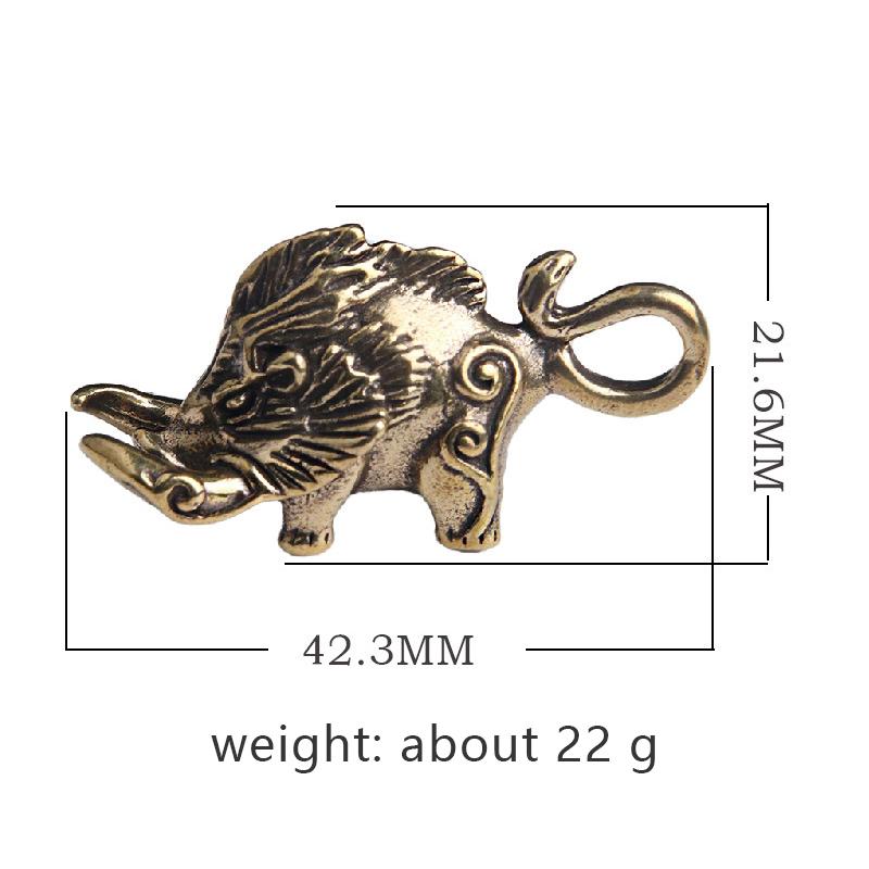 Divoký prase s dlouhými zuby Měděné dekorativní figurky Zvíře Prase Příšery Kovová mini figurka Přívěsek Znamení zvěrokruhu Prase Ozdoby