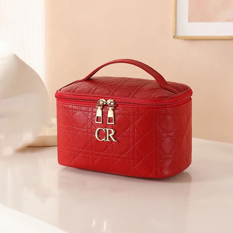 WTEMPO Kosmetik-Organizer in Volltonfarbe, Make-up-Taschen mit hoher Kapazität, Aufbewahrungstasche, Make-up-Boxen für Damen, große Reise-Kosmetiktaschen aus Kunstleder für Frauen