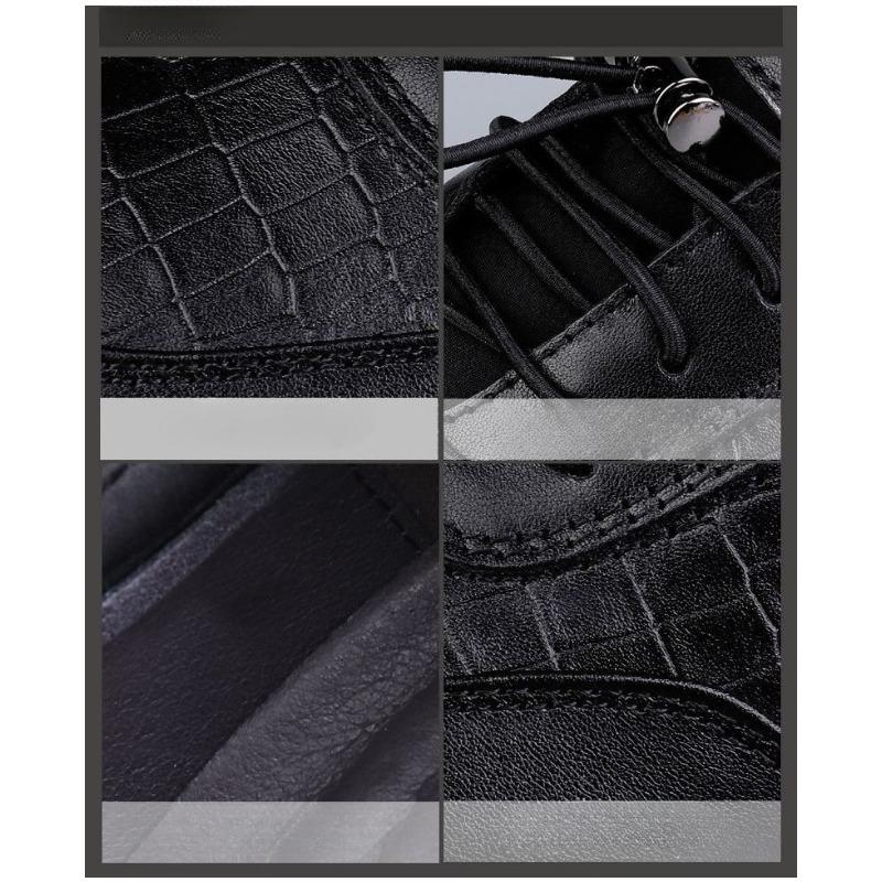 Men's Round Toe Casual Shoes, Slip-On Plaid Business Formal Shoes, Korean Style Soft Sole Men's Skate Shoes