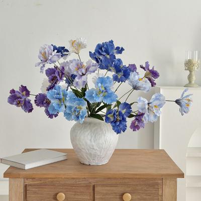 Fleur d'Iris Artificielle Iris Artificiels Réalistes 33" Tissu Doux Décor Intérieur Extérieur pour Mariage Bouquets de Mariée Centres de Table