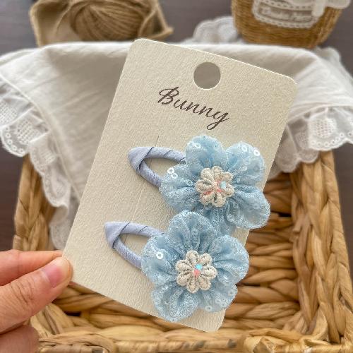 Summer Sequined Bow Flower Hairpin Sweet Children's Hair Accessories Do Not Hurt The Hair Side Bangs Hairpin Headdress Bb Clip