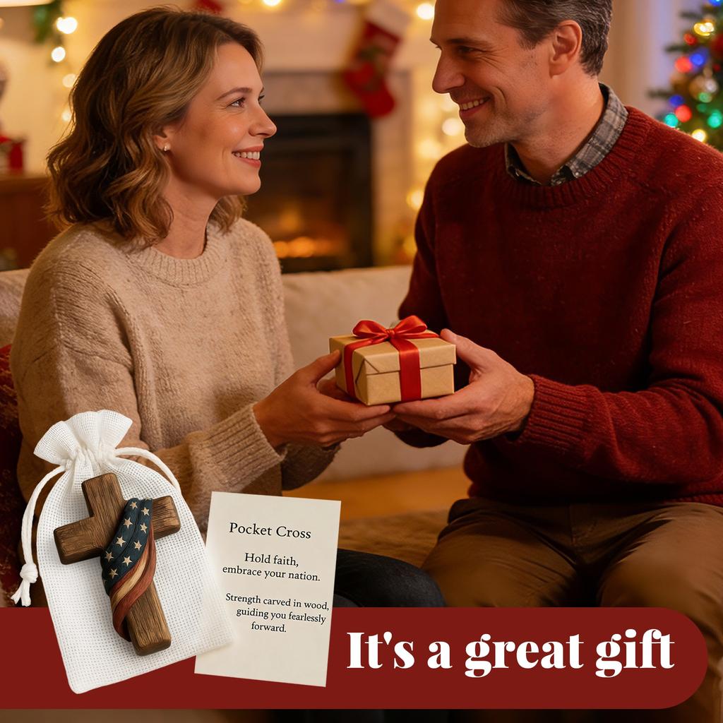 Cross Gift Handheld Comfort Inspirational Reminder, Spiritual Wooden With Pocket For Encouragement & Thoughtful Christians Gifts