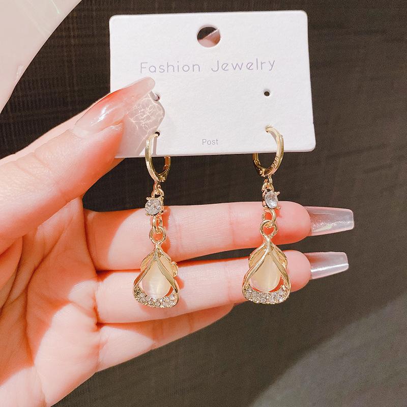 Korean New Trendy Geometric Drop Earrings for Women 2025 Luxury Sparkling Cubic Zirconia Earrings High Jewelry Wedding Gifts