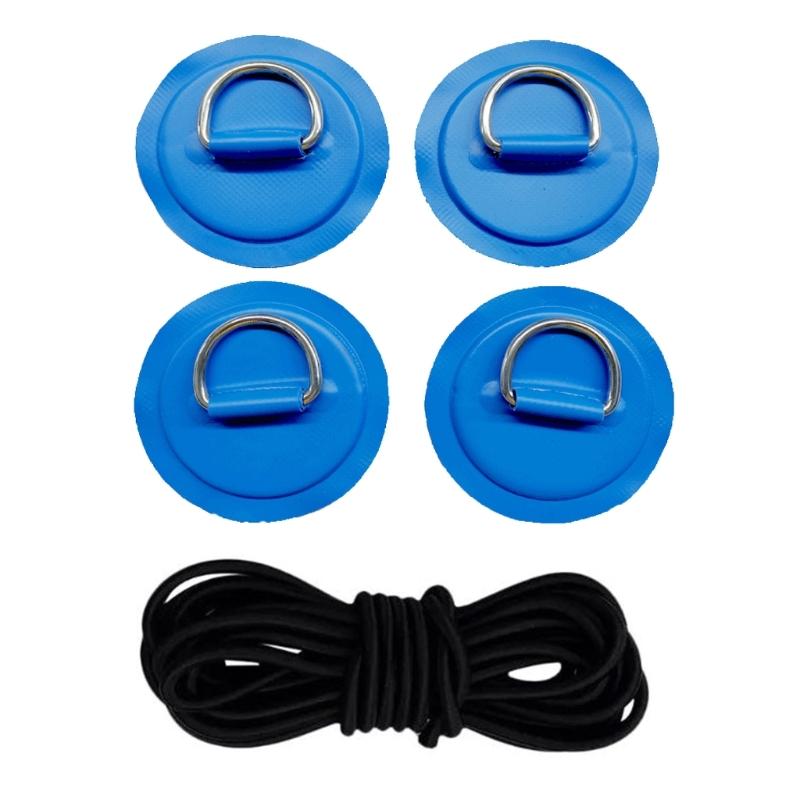 

Multipurpose PVC D Rings Patches Kit Accessories for Inflatable Boats and Kayaks with Anchors Tie Downs Secure Tethering 1 небесно-голубой