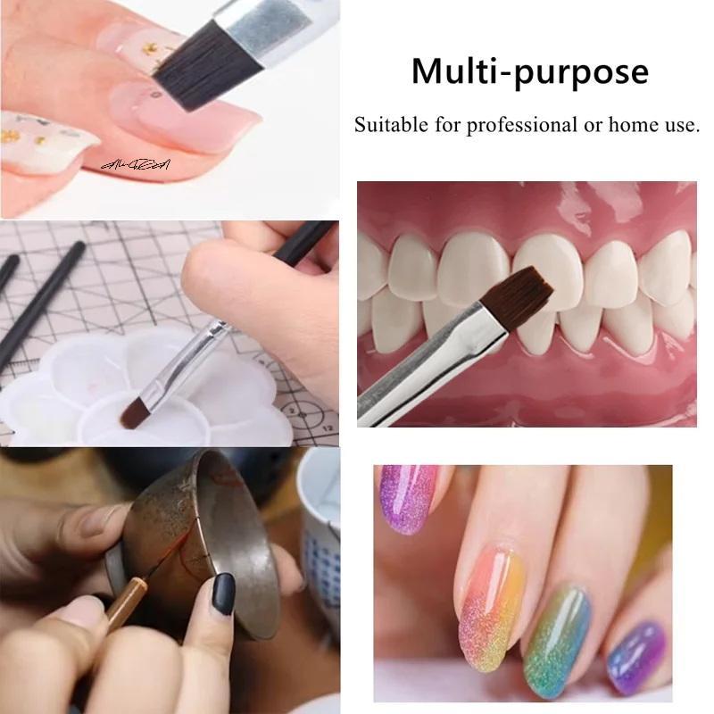 5Pcs Dental Resin Brush Pens Nylon Bristles for Porcelain Teeth Reshaping Dentistry Adhesive Composite Cement DIY Painting Tools
