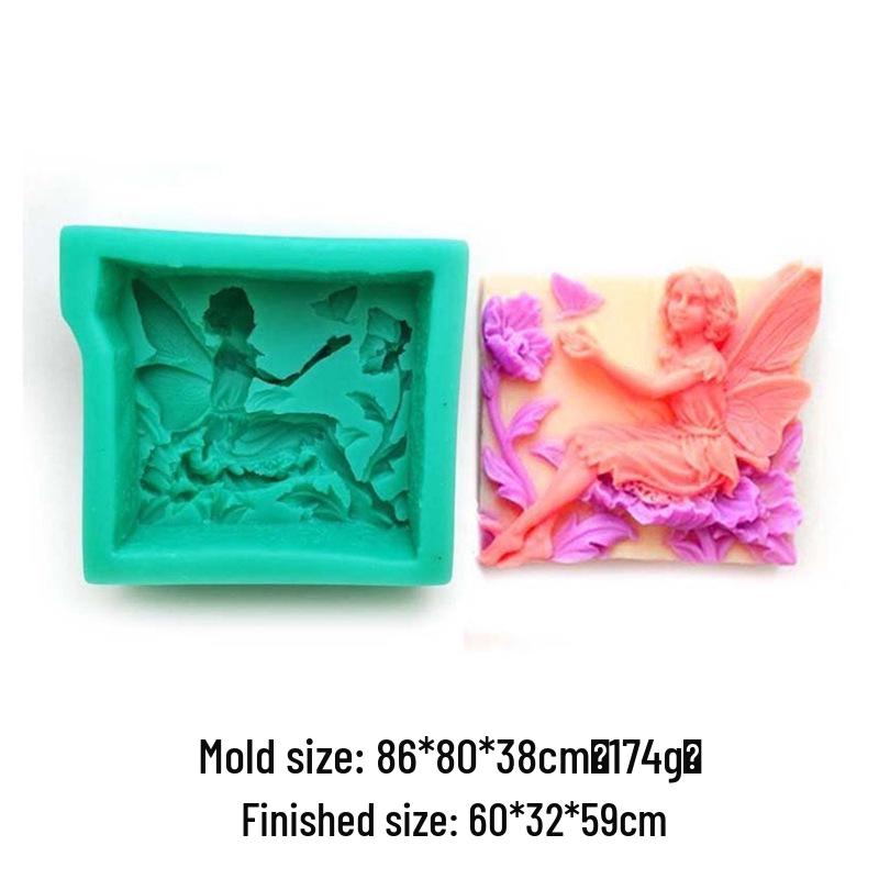 Retro Praying Angel Garden Fairy Silicone Mold for Soap, Candle, or Plaster Epoxy