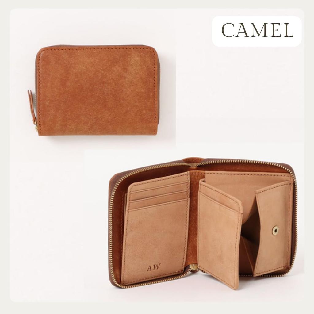 [AW] Men's Leather Bi-fold Wallet, Large Capacity, Compact, AP-011 (Black)