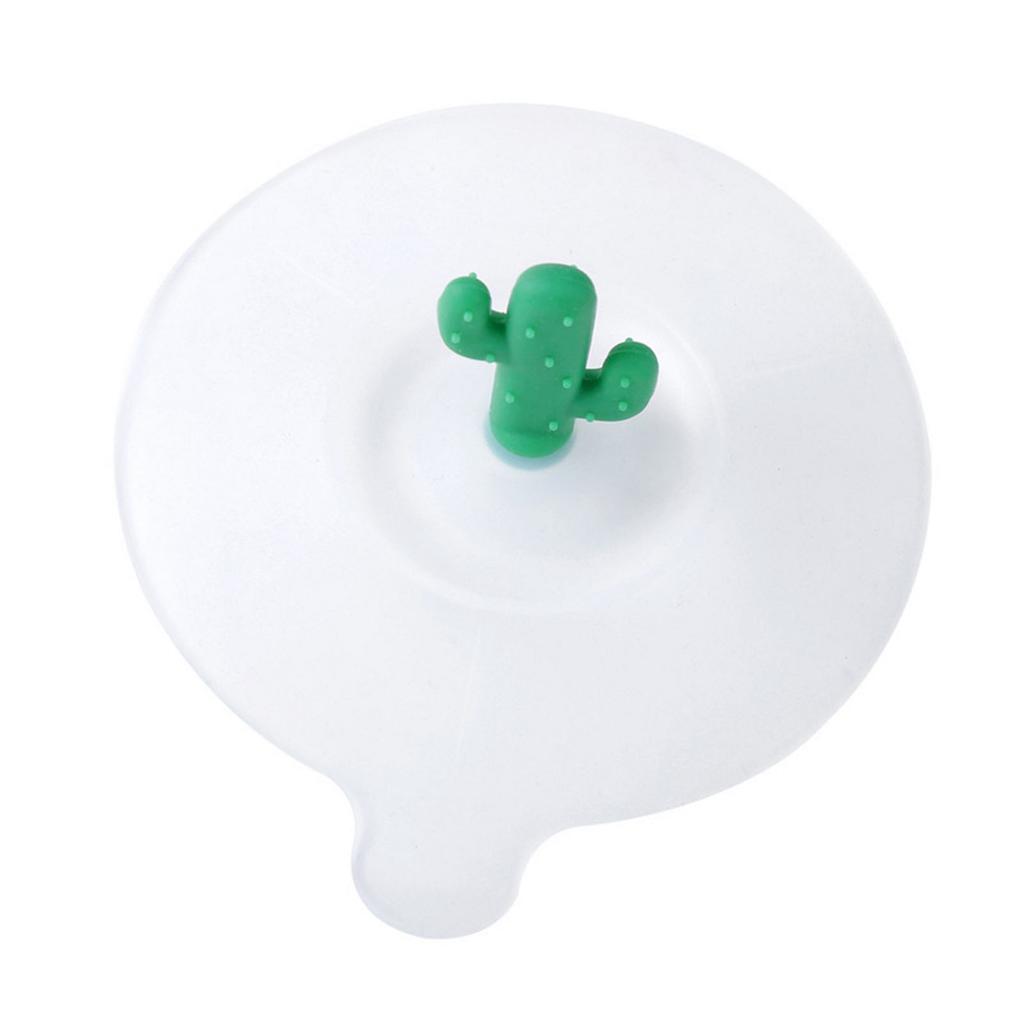 Silicone Cup Lid Cactus Decor Round Cute Dustproof Leakage Proof Multifunctional Cup Cover Grass