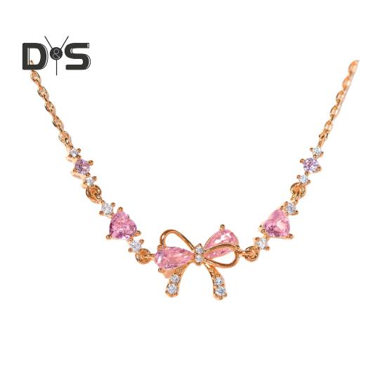 Kvinner Armbånd Sløyfe Hjerte Blomstform Cubic Zirconia Justerbar lengde Bursdag Jubileum Jubileum Gave Håndledd Armring Dame Smykker