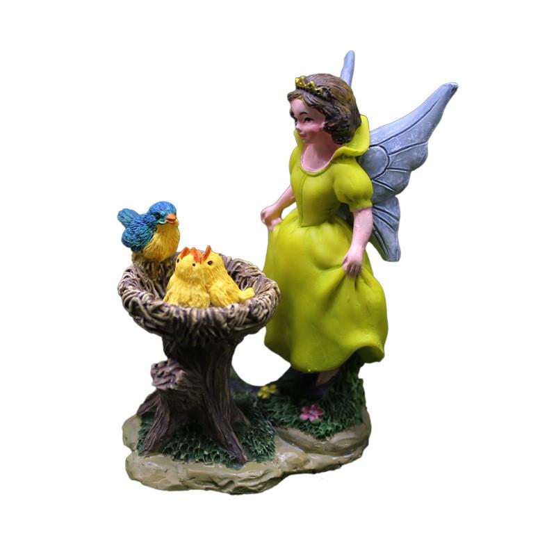 

Flower Fairy Resin Ornament With Bird And Floral Details For Events Gifts