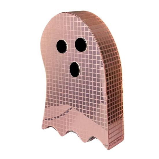 

Halloween Disco Ghost Figurine Glitter Mirror Disco Ghost Table Sign for Tiered Tray Table Centerpiece Party Favors Left розовый