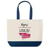 Tote Bag - PLANETEE - Blue Bottom Shopping Bag Thank You Loulou Awesome - Blue - Cotton - 40 X 45 Cm