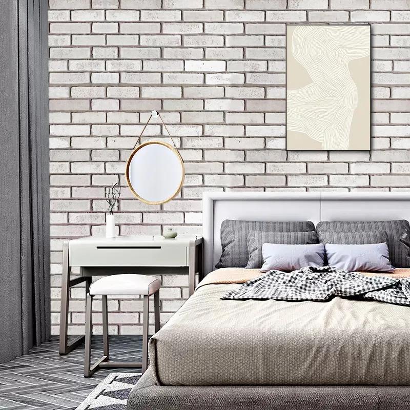 Retro Gray Brick Self-adhesive Wallpaper Restaurant Living Room Home Decoration Renovation Self-adhesive PVC Wallpaper Stickers