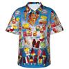 Camicia Hawaiana Vintage da Uomo con Gelato, Abbigliamento da Spiaggia, Vacanze Estive, Retrò, Menu, Poster, Camicie a Bottoni