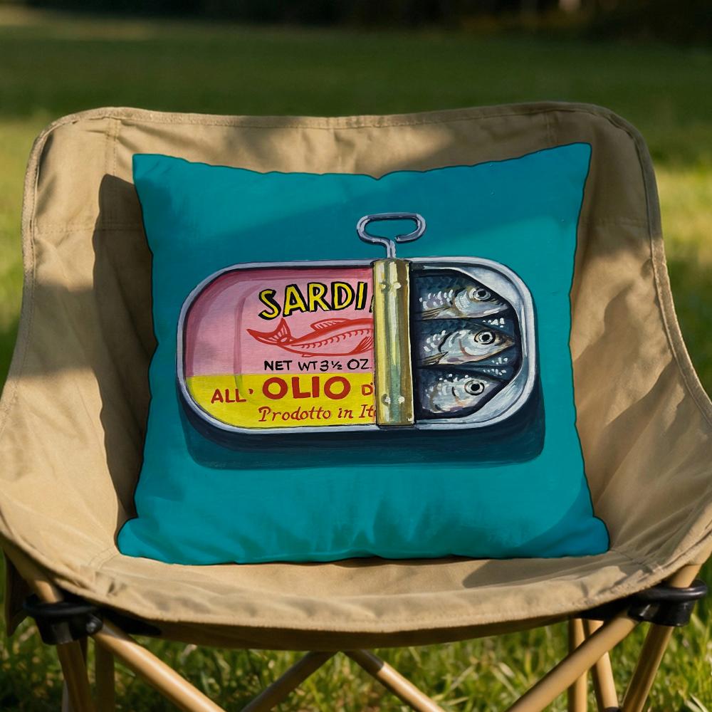 Sardines Art Cushion Cover Soft Reversible  Durable Pillow Cover  MultiScene Use for Home  Car Daily Comfort