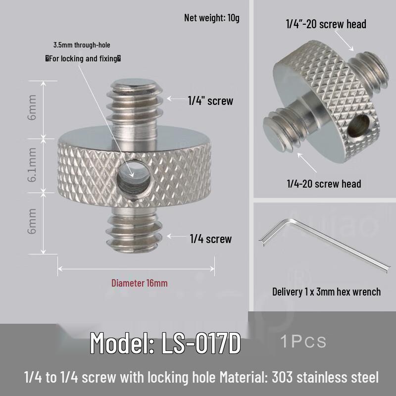 

TEXIAN 1/4 Male to 1/4 Male Threaded Adapter Screws for Photography