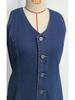 2026 Spring/Summer European Retro Button-Up Tie Waist Denim Dress