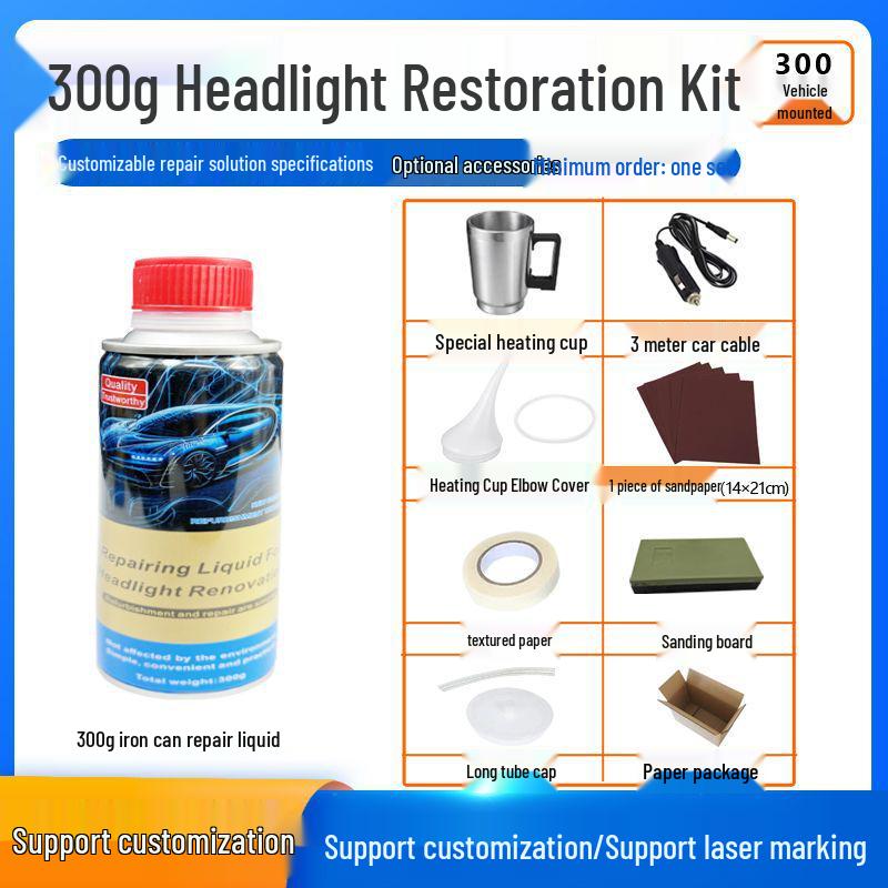 

Набор инструментов для ремонта и покрытия фар автомобиля с восстанавливающей жидкостью