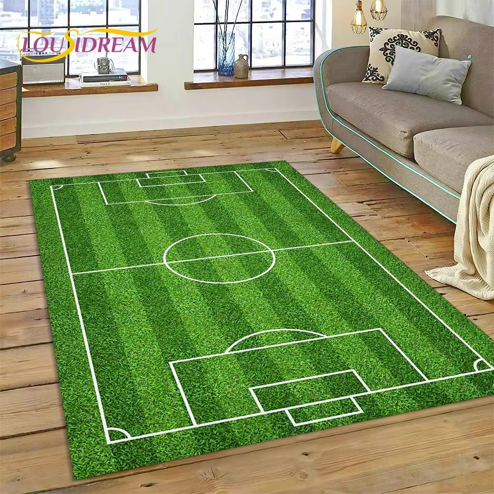Soccer Football Field Rug Carpet for Living Room Bedroom Home Decor,Floor Mat Non-slip Decoration for Sofa Kitchen Doormat Gifts