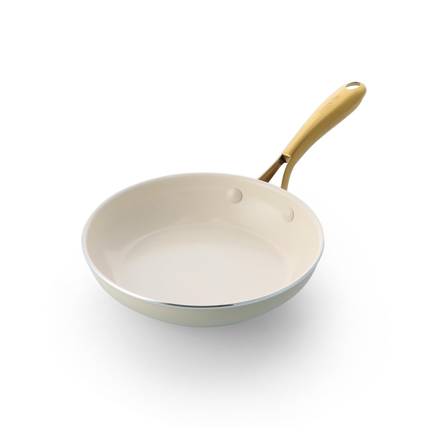 

Greenpan Studio Cream White Frying Pan 20cm, IH and Gas Compatible, Non-stick, Diamond Particles for High Heat Conductivity, Made with Ceramic Coating
