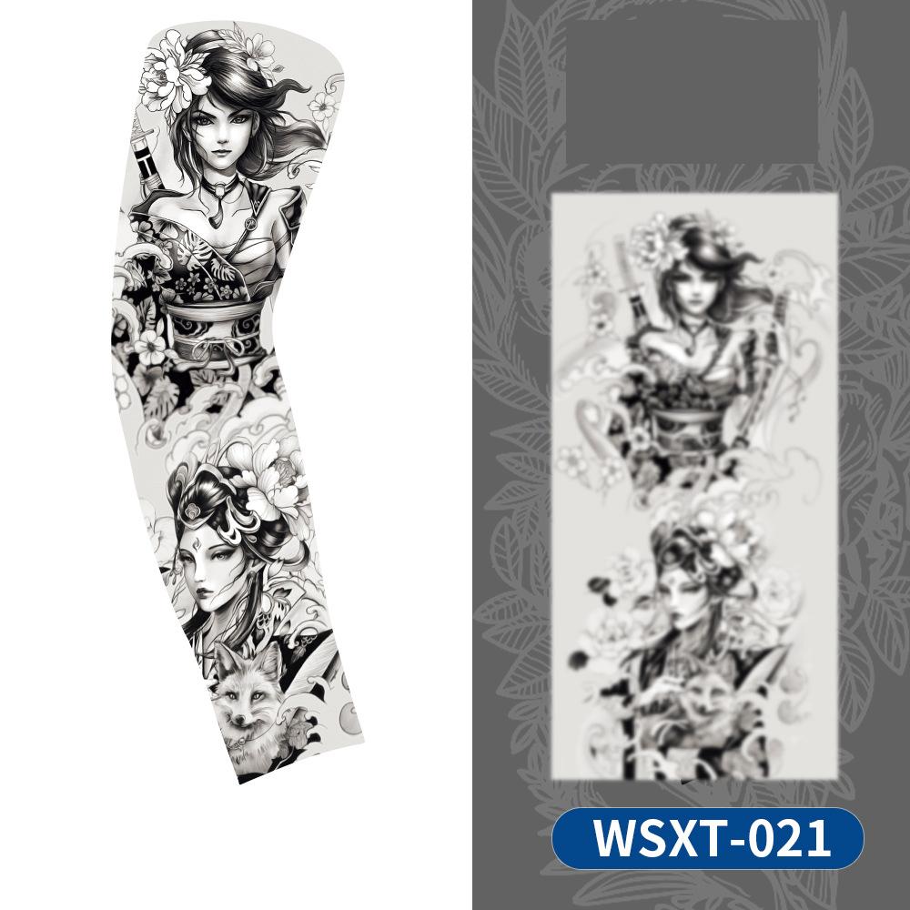 1 Pc Summer Tattoo Sleeve UV Solar Arm Cover Cycling Cuff Quick Drying Cool Breathable Ice Silk Anti-Sunburn Print Tattoo Sleeve