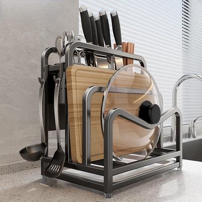 Youqin Kitchen Stainless Steel Multi-function Knife & Cutting Board Storage Rack