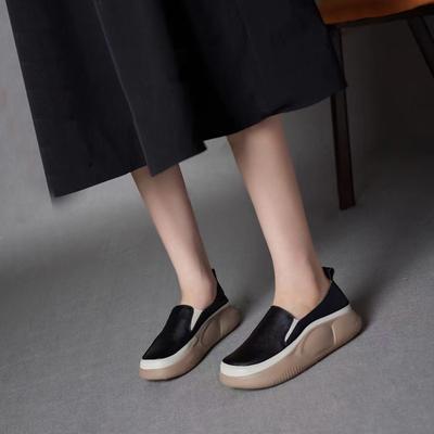 Trendy Casual Women's Shoes 2024 Autumn Simple Retro One Foot Soft Sole Anti Slip Versatile Le Fu Women's Shoes Zapatos De Mujer