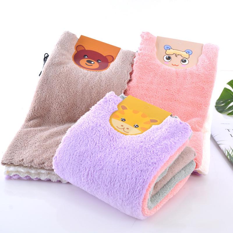 Children's High-Density Coral Fleece Towels - Absorbent, Multi-Color, Cotton Square for Hand Wiping & Cleaning