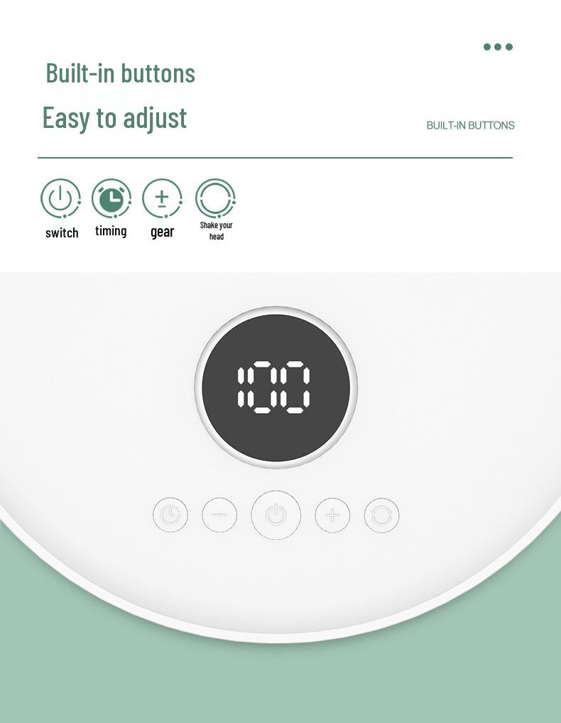 Portable USB Rechargeable Floor & Desktop Fan with Digital Display, 12000mAh Battery