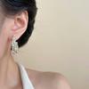 French retro style diamond-set pearl C-shaped stud earrings light luxury high-end temperament earrings new earrings women