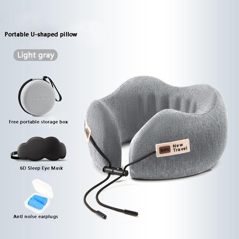 Memory Foam Neck Pillow Cervical Vertebra Travel Portable Noon Break Aircraft U Type Of Pillow Sleep Camping Pillow Carry Bag