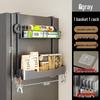 DANLE Refrigerator Side Storage Organizer - Punch-Free Wall Mount