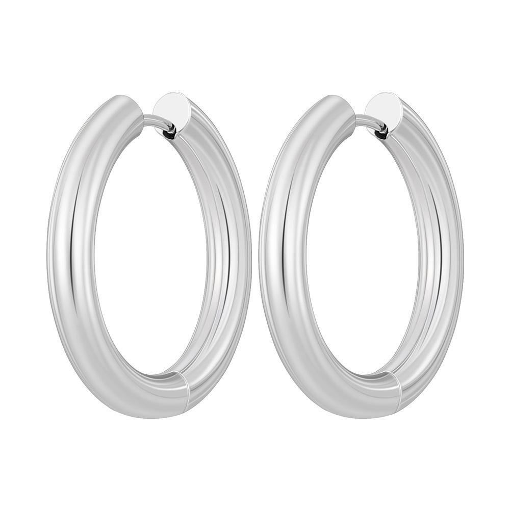 U-Shaped Titanium Steel Gold Earrings: European & American Fashion Style, Geometric Round Wire Design