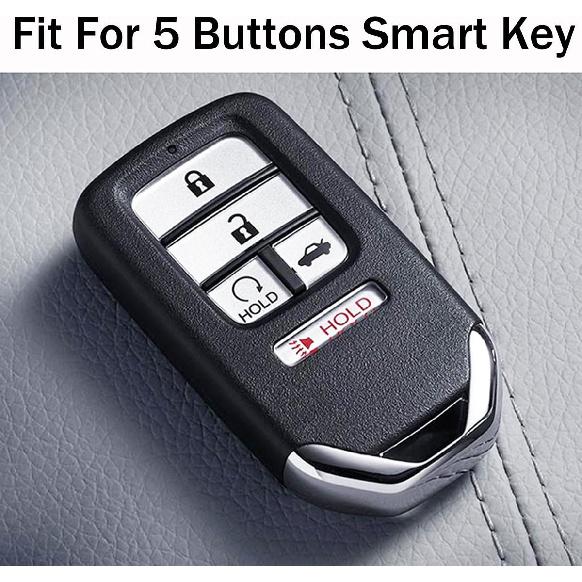 2Pcs Coolbestda Silicone Full Protective Key Fob Remote Cover Case Skin Jacket for 2017 2018    Honda Civic Accord Pilot CR-V 5 Buttons Smart Key