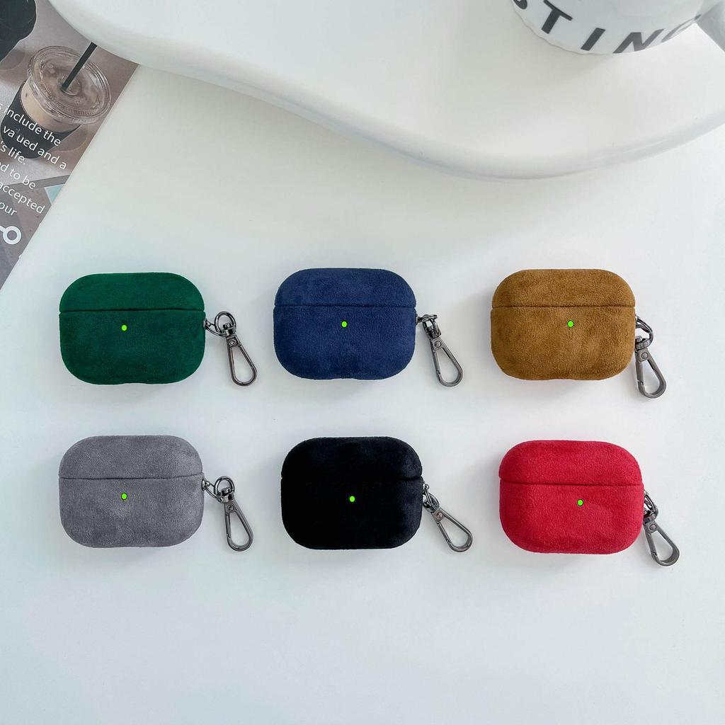 Suede Texture Protective Case for Apple AirPods 1/2, Pro, 3rd & 4th Gen Bluetooth Earphones