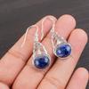 Sodalite Gemstone 925 Sterling Silver Jewelry Designer Earrings1.64" Women Gift CE-1-20