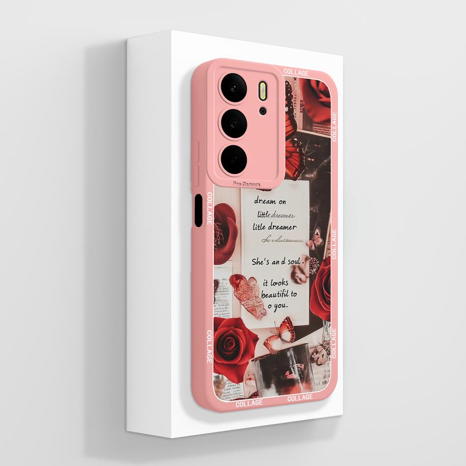 For Realme C75 C75X C73 C71 Case Painted Flowers Soft Liquid Silicone Back Cover For Realme C 75 Full Protection Phone Bumper