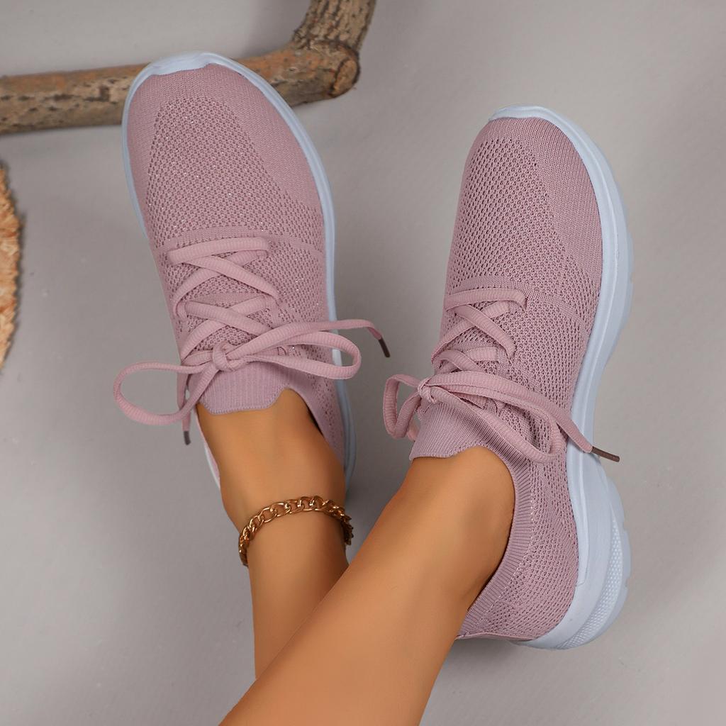 Fashion Breathable Knitting Running Shoes for Women Lightweight Casual Sneakers Woman Comfortable Slip On Sports Walking Shoes