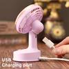 Mini Desk Fan USB Rechargeable Single Speed Personal Table Fan Adjustable 90 Degree Head Tilt Quiet Fan for Bedside Desktop