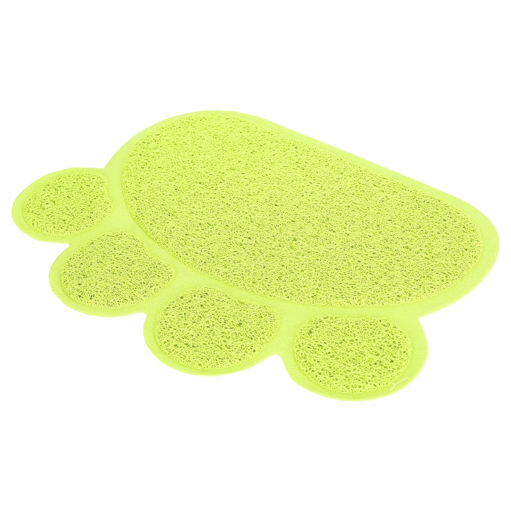 PVC-Katzenstreu-Matte, wasserdicht, rutschfest, Pfotenform, Futternapf, Tischset, Heimtierbedarf(Grüne Pfote