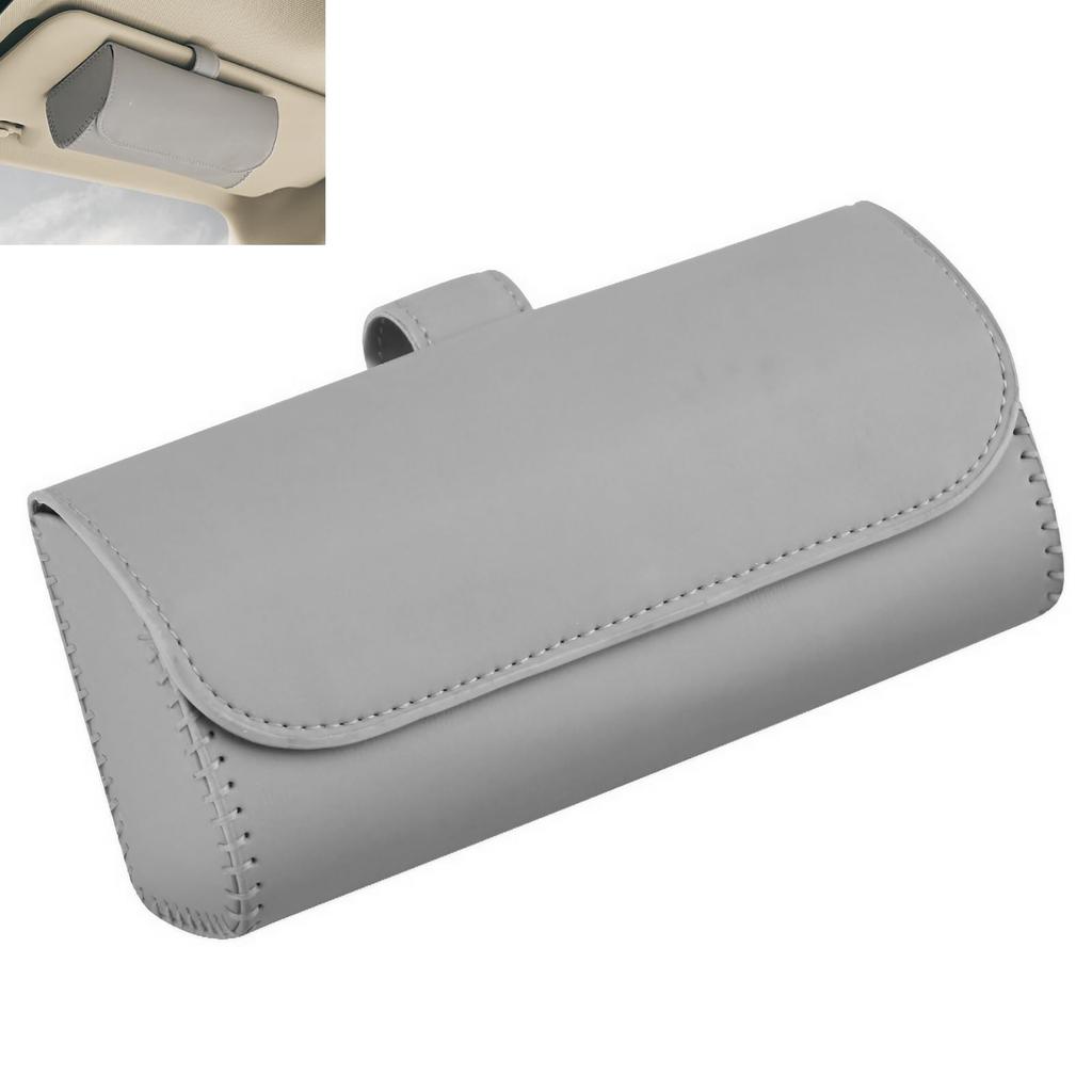 DIZLAS Car Glasses Holder, Sunglasses, Eyeglass Holder, Case, Universal Use, Car Sun Visor, Storage, Easy Installation, Magnetic (Gray), Gray