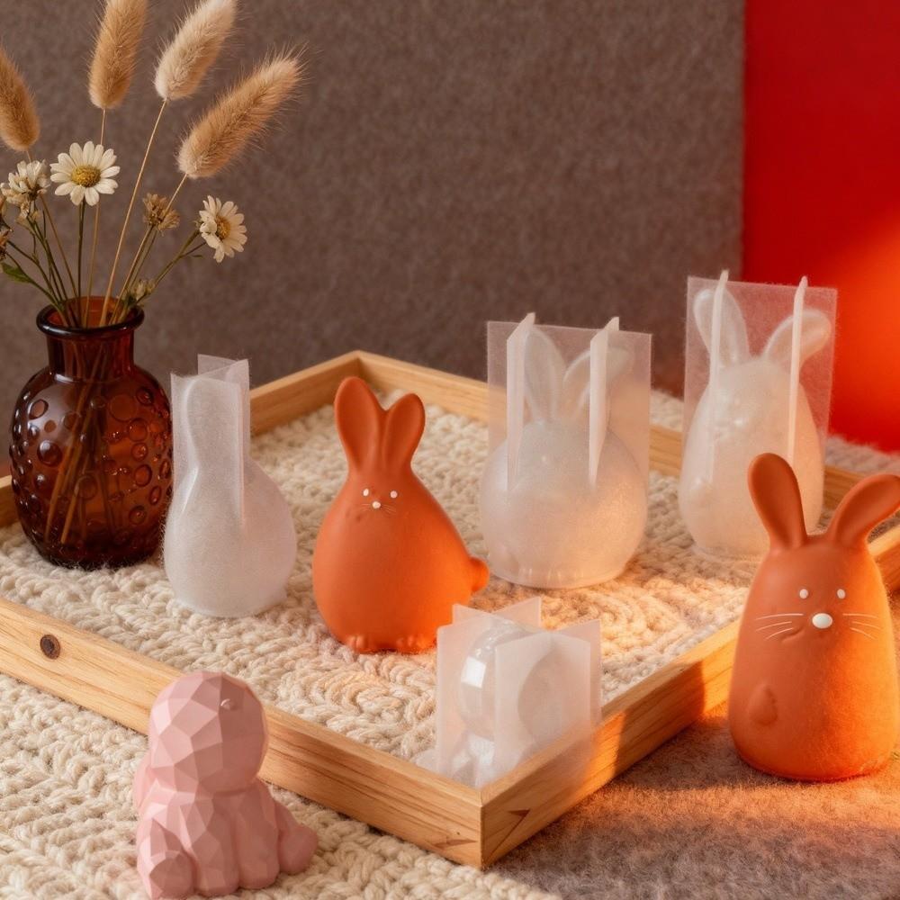 DIY Crafts 3D Rabbit Mold Non-Stick Rabbit Candle Mold Easter Bunny Silicone Mold Gift Creating