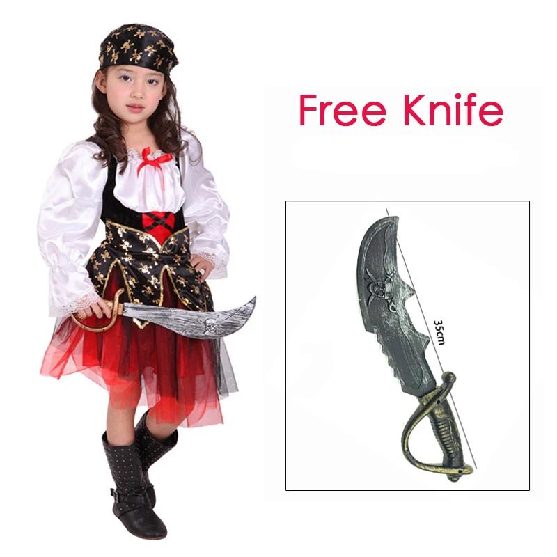 Kids Child Pirate Corsair Costume Buccaneer Cosplay for Boys Girls Purim Halloween Birthday Party Fantasia Dress Up