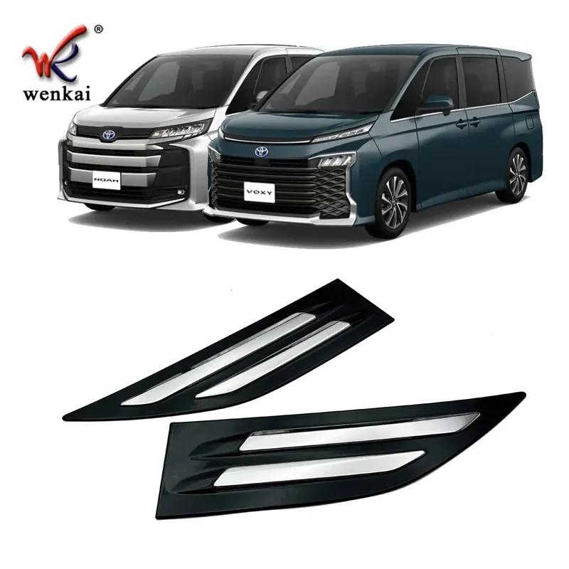 For Toyota Noah Voxy 90 Series    Exterior Chrome Black Rear Door Trunk Strip Rear License Plate Frame Side Trim Strip