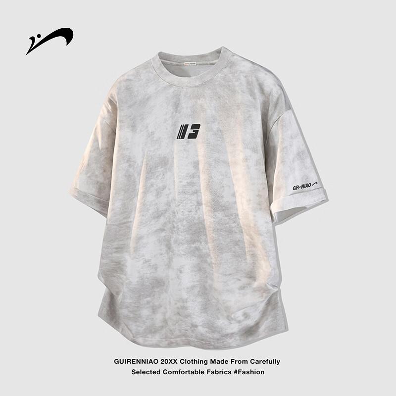 Guirenniao Men s Loose Fit Tie-Dye Short Sleeve T-Shirt 3XL