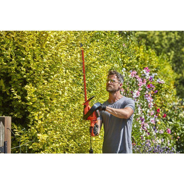 Taille-haie 650W Lame 60 cm Black + Decker Poignée pivotante 5 positions Pas de lame 25mm