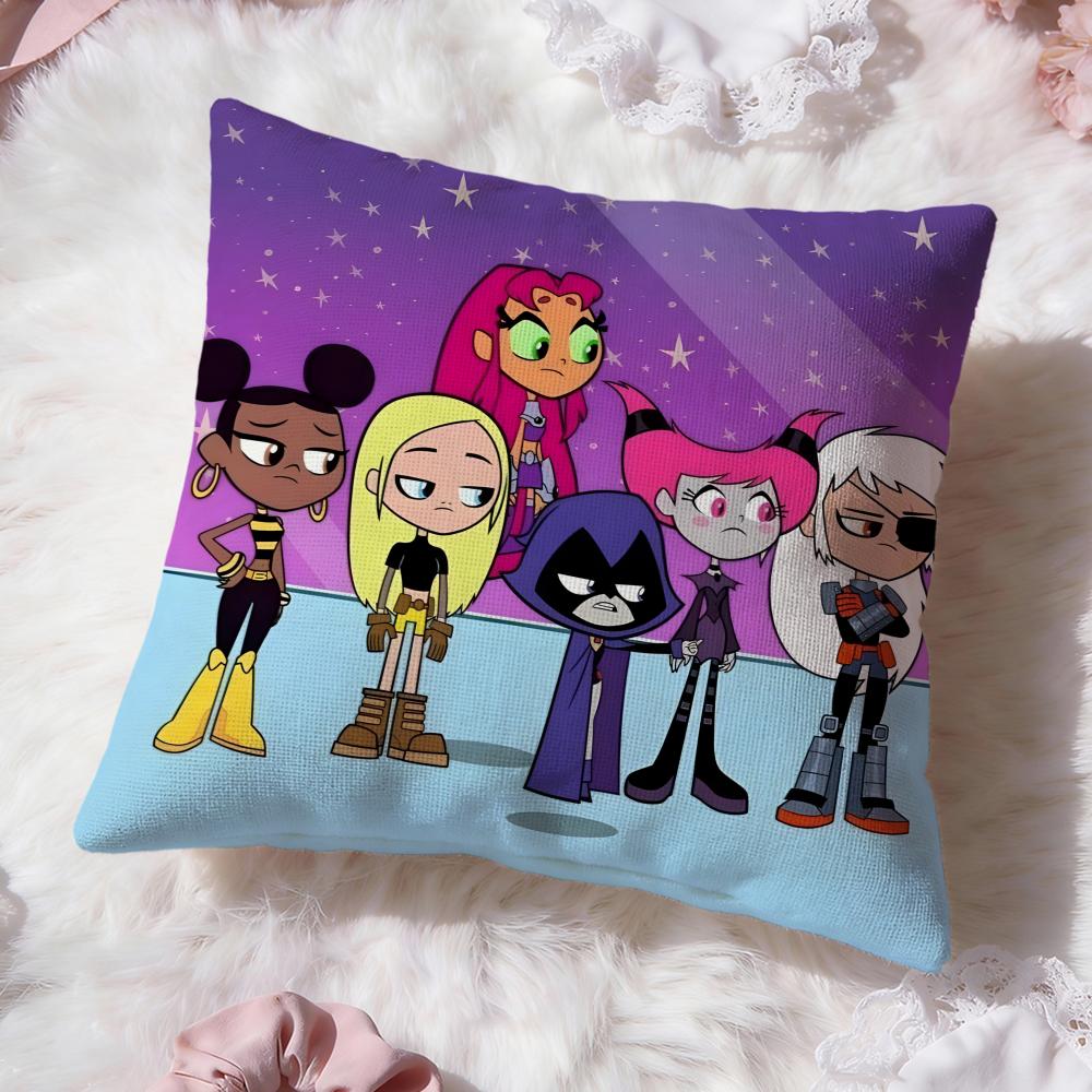 anime Teen Titans Go Cushion Cover Premium Comfort Reversible Pillow Cove -Two in One Design for Any Room & Car Interior